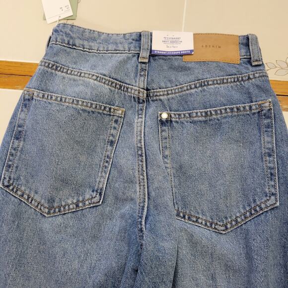 H&M Womens 90's Straight Fit Ultra High Waist Jeans Size 0 Waist 24 100% Cotton - Picture 6 of 9